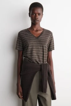V-NECK LINEN T-SHIRT