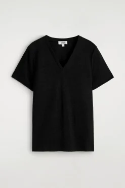 V-NECK LINEN T-SHIRT