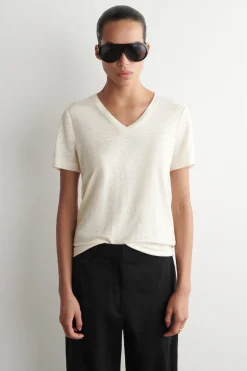 V-NECK LINEN T-SHIRT