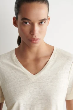 V-NECK LINEN T-SHIRT