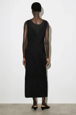 V-NECK WRAPPED MIDI DRESS