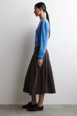 VOLUMINOUS COTTON MIDI SKIRT