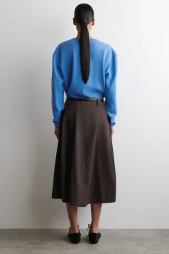 VOLUMINOUS COTTON MIDI SKIRT