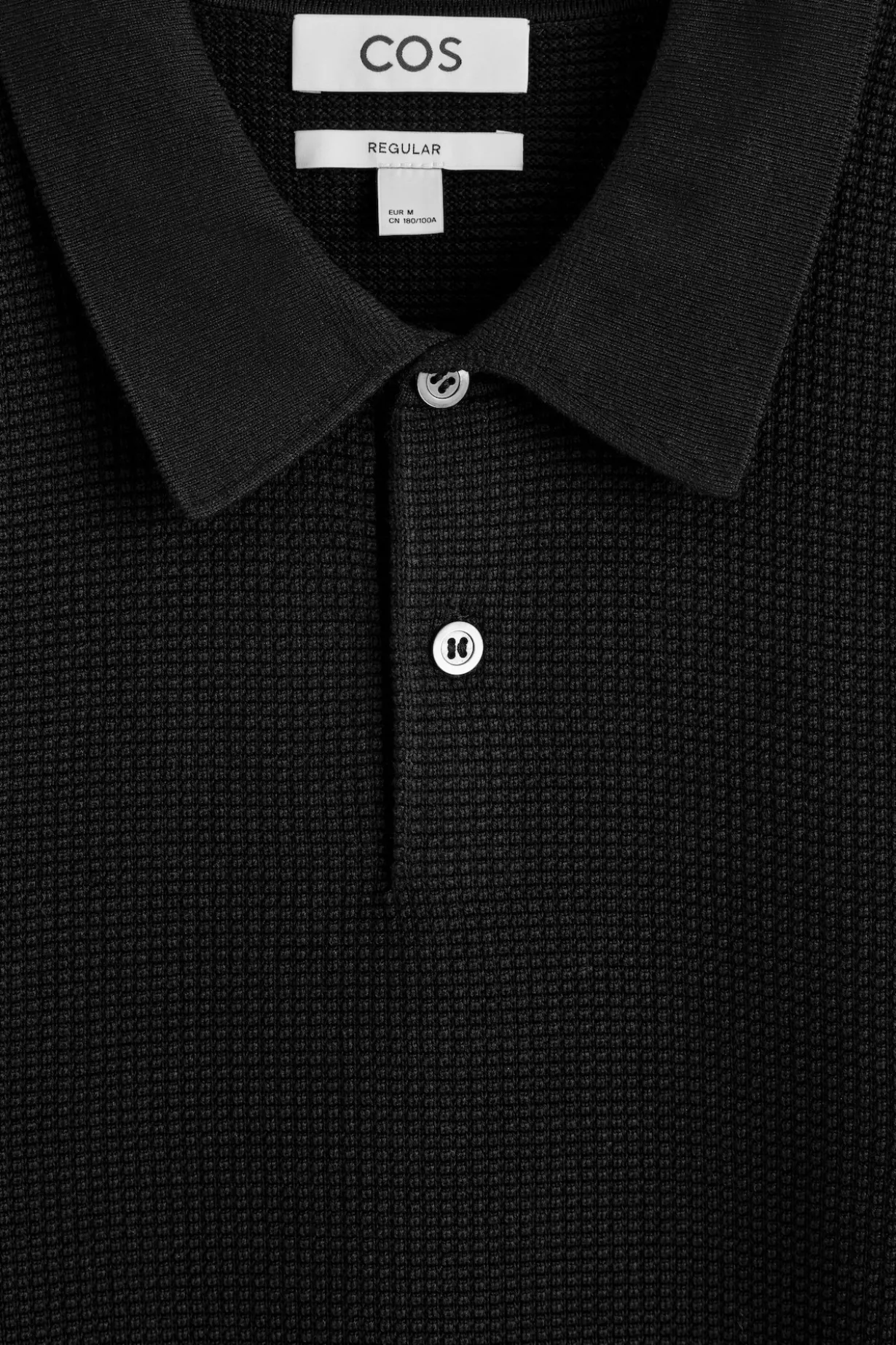 WAFFLE-KNIT COTTON POLO SHIRT
