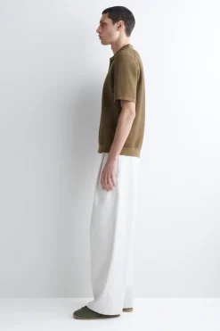 WAFFLE-KNIT COTTON POLO SHIRT