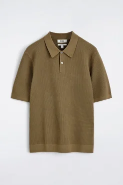 WAFFLE-KNIT COTTON POLO SHIRT