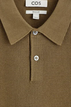 WAFFLE-KNIT COTTON POLO SHIRT