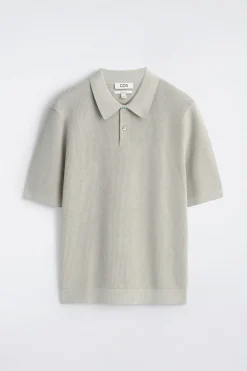 WAFFLE-KNIT COTTON POLO SHIRT