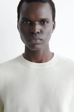 WAFFLE-KNIT COTTON T-SHIRT