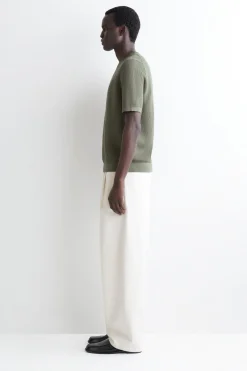 WAFFLE-KNIT COTTON T-SHIRT