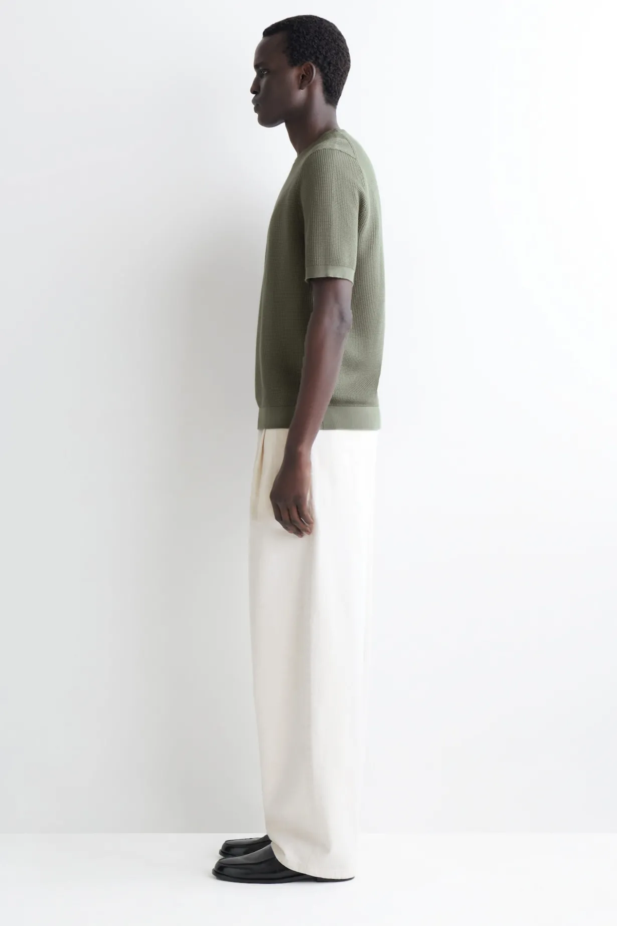WAFFLE-KNIT COTTON T-SHIRT