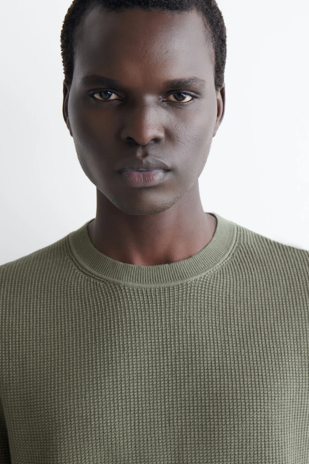 WAFFLE-KNIT COTTON T-SHIRT