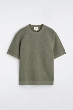 WAFFLE-KNIT COTTON T-SHIRT
