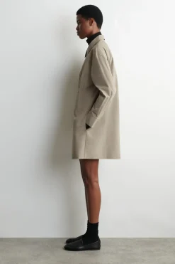 WAISTED COTTON SHIRT DRESS