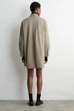 WAISTED COTTON SHIRT DRESS