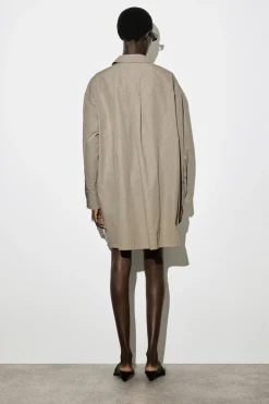 WAISTED COTTON SHIRT DRESS