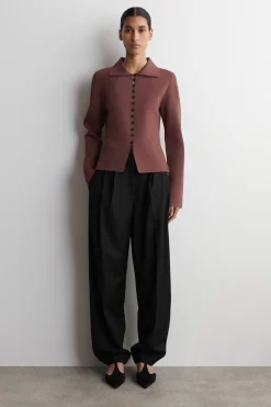 WAISTED MILANO-KNIT CARDIGAN