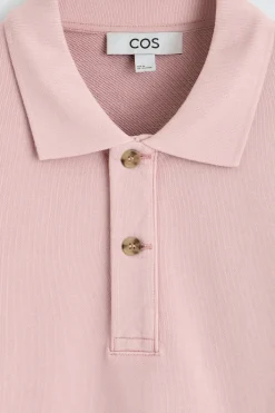 WASHED-COTTON POLO SWEATSHIRT