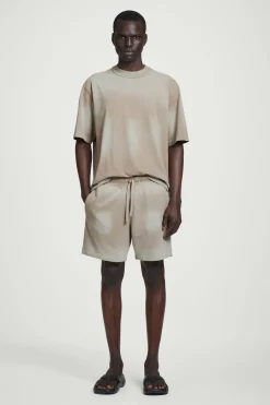 WASHED-JERSEY DRAWSTRING SHORTS