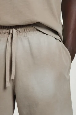 WASHED-JERSEY DRAWSTRING SHORTS