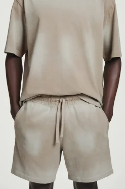 WASHED-JERSEY DRAWSTRING SHORTS