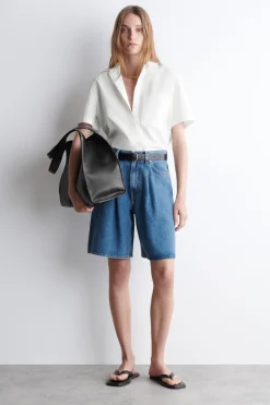 WIDE-LEG DENIM SHORTS