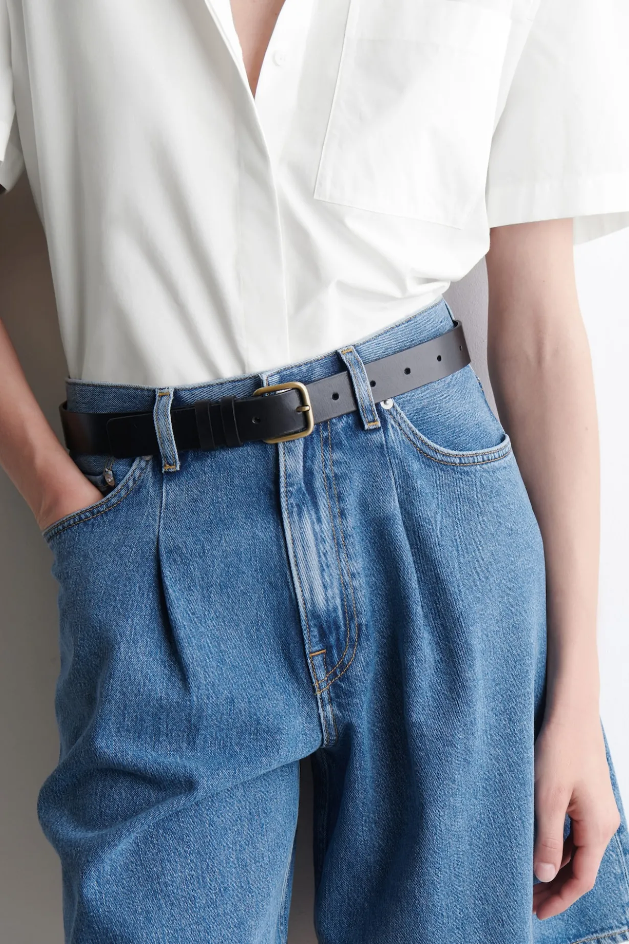 WIDE-LEG DENIM SHORTS