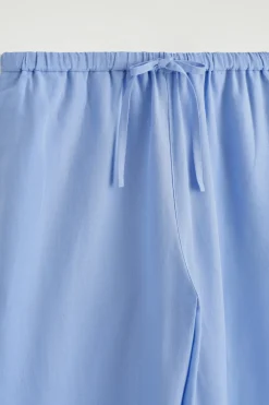 WIDE-LEG LINEN DRAWSTRING PANTS