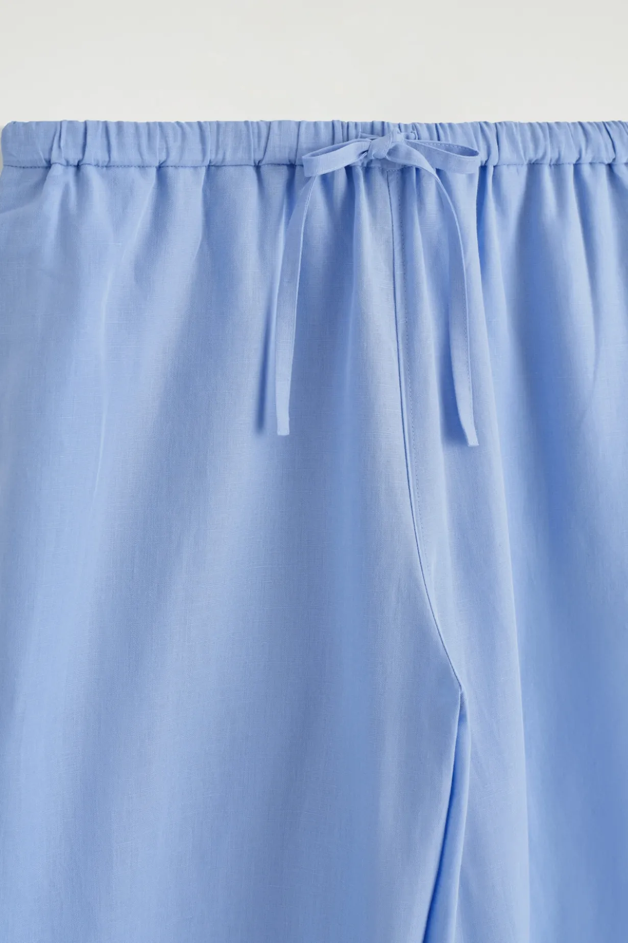 WIDE-LEG LINEN DRAWSTRING PANTS