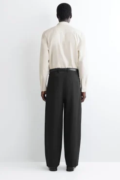 WIDE-LEG PLEATED COTTON PANTS