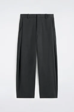 WIDE-LEG PLEATED COTTON PANTS