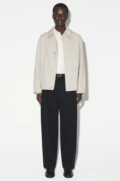 WIDE-LEG PLEATED COTTON PANTS