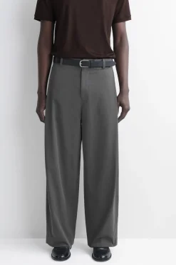 WIDE-LEG PLEATED COTTON PANTS