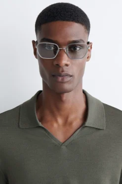 WIRE-FRAME RECTANGLE SUNGLASSES
