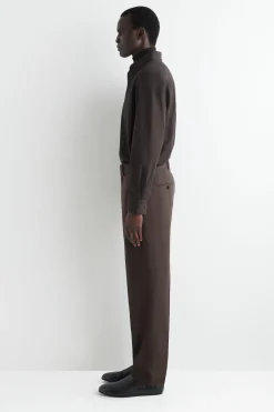 WOOL TAPERED PANTS