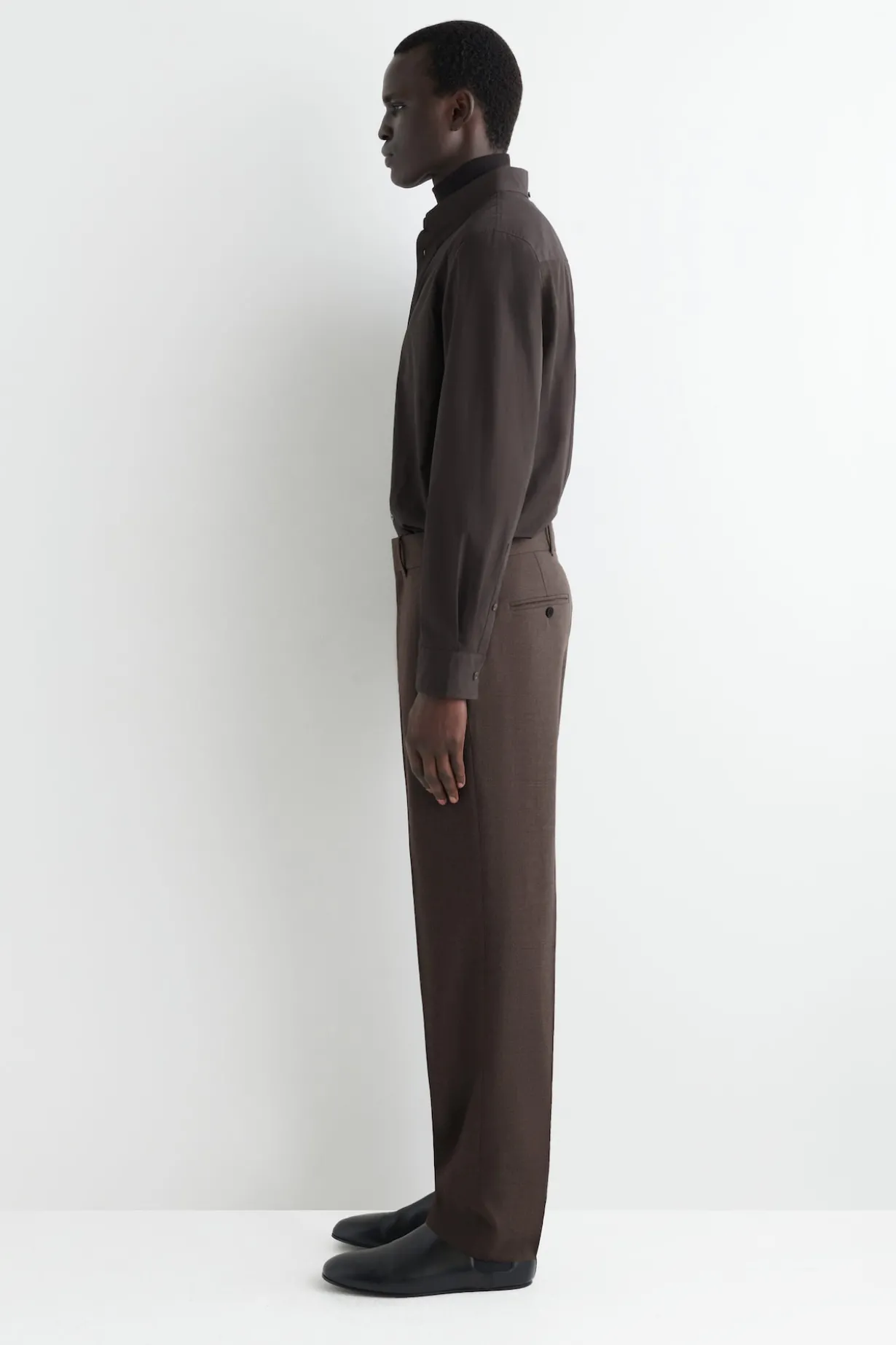 WOOL TAPERED PANTS