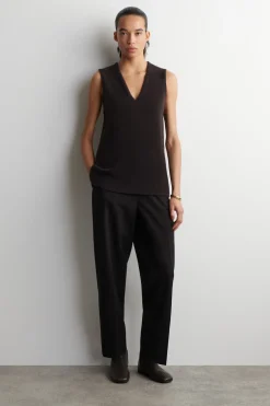 WOOL V-NECK TUNIC VEST