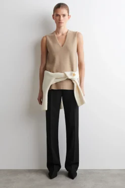 WOOL V-NECK TUNIC VEST