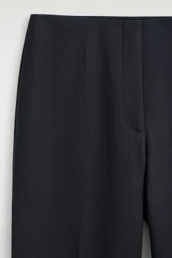 WOOL-BLEND BARREL-LEG PANTS