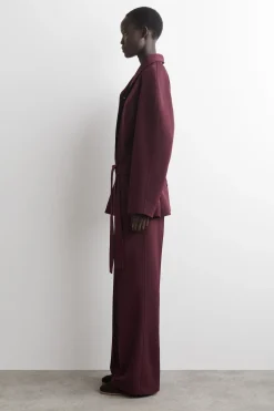 WOOL-BLEND STRAIGHT-LEG PANTS