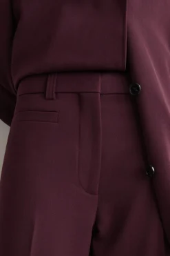 WOOL-BLEND STRAIGHT-LEG PANTS