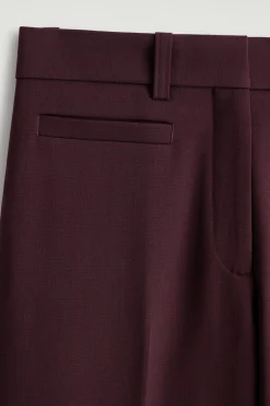 WOOL-BLEND STRAIGHT-LEG PANTS