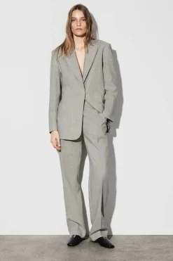 WOOL-BLEND STRAIGHT-LEG PANTS