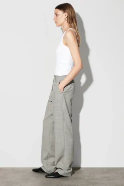 WOOL-BLEND STRAIGHT-LEG PANTS