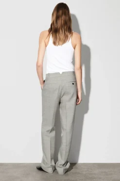 WOOL-BLEND STRAIGHT-LEG PANTS