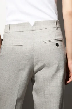 WOOL-BLEND STRAIGHT-LEG PANTS
