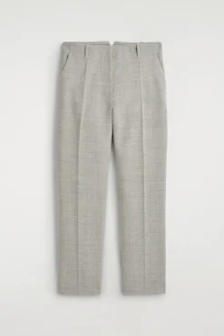WOOL-BLEND STRAIGHT-LEG PANTS