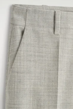 WOOL-BLEND STRAIGHT-LEG PANTS