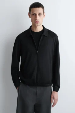 WOOL-JERSEY BOMBER JACKET