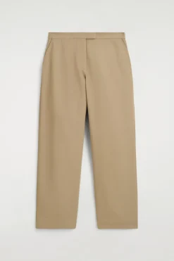 WOOL-TWILL STRAIGHT-LEG PANTS